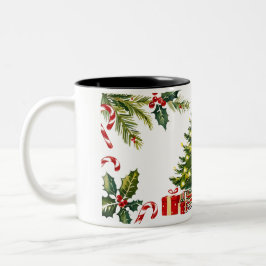 Niedlich festliche Vintage Weihnachten Zweifarbige Tasse