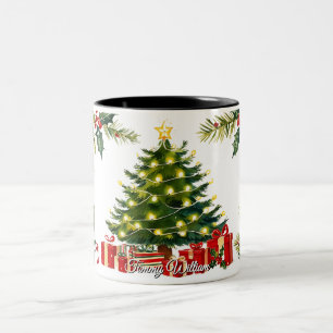 Niedlich festliche Vintage Weihnachten Zweifarbige Tasse