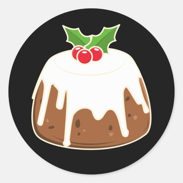 Niedlich Figgy Pudding Christmas Pudding Runder Aufkleber (Vorderseite)