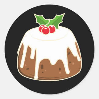 Niedlich Figgy Pudding Christmas Pudding Runder Aufkleber