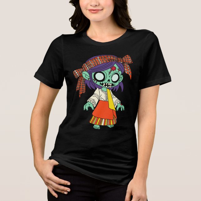 Niedlich Filipino Zombie Tri-Blend Shirt (Vorderseite)