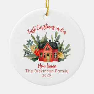Niedlich First Christmas New Zuhause Foto Keramik Ornament