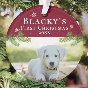 Niedlich First Christmas Welppy Red Christmas Foto Ornament