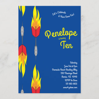 Niedlich Flaming Darts Kindergeburtstag Party Spor Einladung