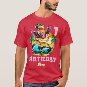 Niedlich Flamingo 1. Geburtstag Junge T-Shirt