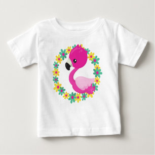 Niedlich Flamingo, Baby Flamingo, Bird, Blume Baby T-shirt
