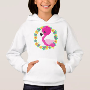 Niedlich Flamingo, Baby Flamingo, Bird, Blume Hoodie