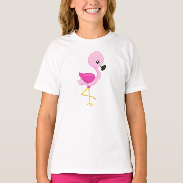 Niedlich Flamingo, Baby Flamingo, Pink Flamingo, B T-Shirt (Vorderseite)