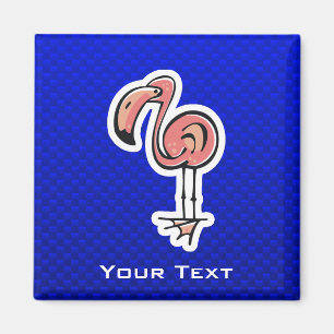 Niedlich Flamingo; blau Magnet