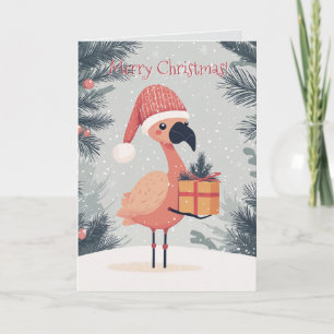 Niedlich Flamingo Christmas Card Karte