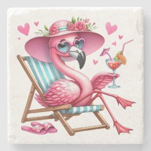 Niedlich Flamingo-Clipart Steinuntersetzer