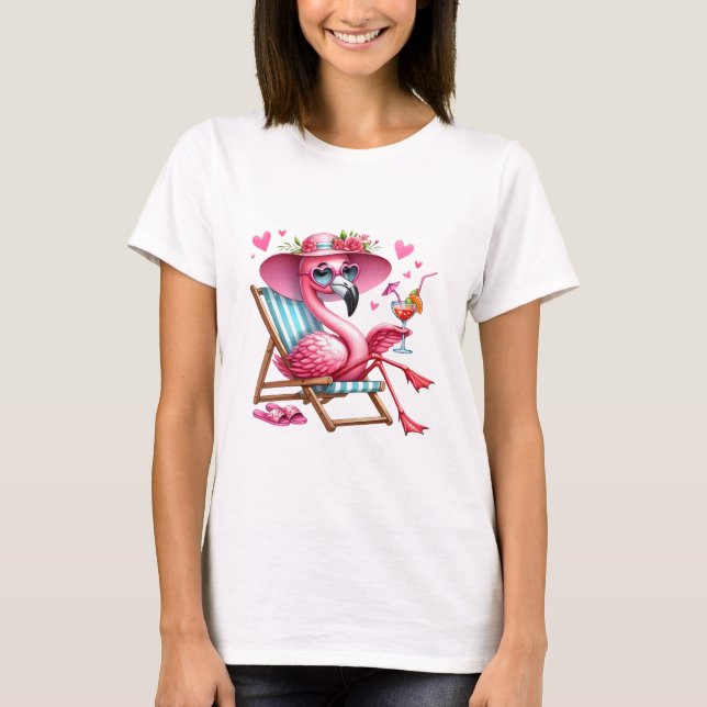 Niedlich Flamingo-Clipart T-Shirt (Vorderseite)