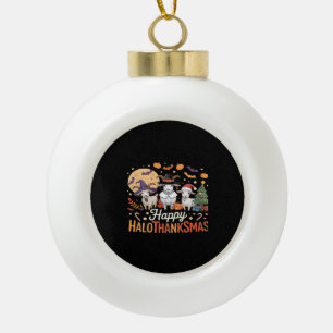 Niedlich Flamingo Erntedank ich bin kein Türkei! F Keramik Kugel-Ornament