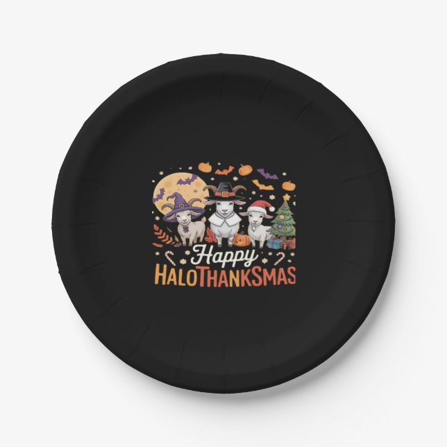 Niedlich Flamingo Erntedank ich bin kein Türkei! F Pappteller (Vorderseite)