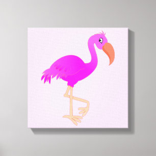 Niedlich Flamingo - glücklich Leinwanddruck
