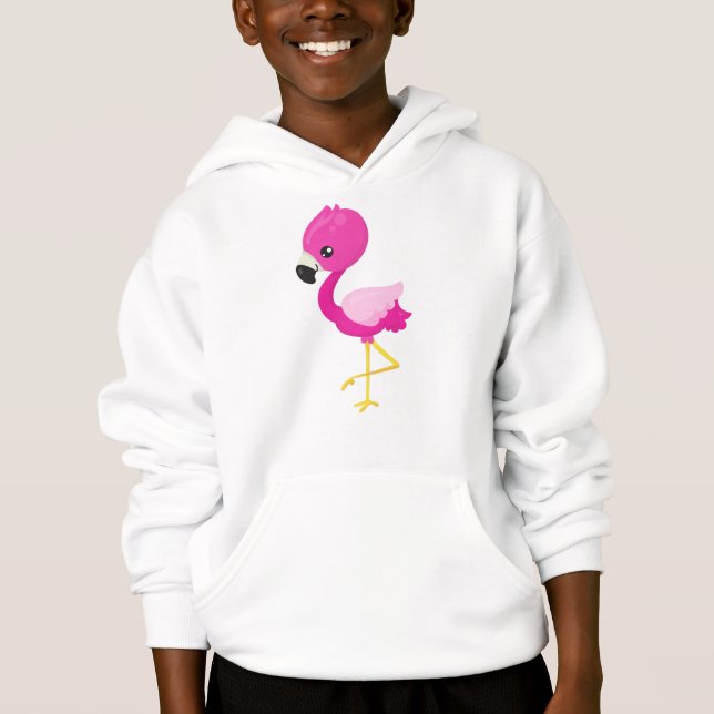 Niedlich Flamingo, Kleiner Flamingo, rosa Flamingo Hoodie (Vorderseite)