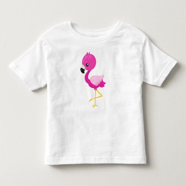 Niedlich Flamingo, Kleiner Flamingo, rosa Flamingo Kleinkind T-shirt (Vorderseite)