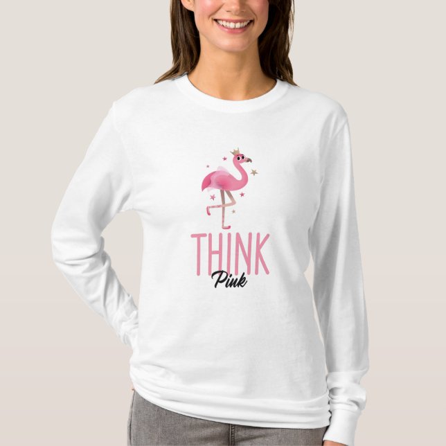 Niedlich Flamingo Liebhaber Flocking Graphics Appe T-Shirt (Vorderseite)