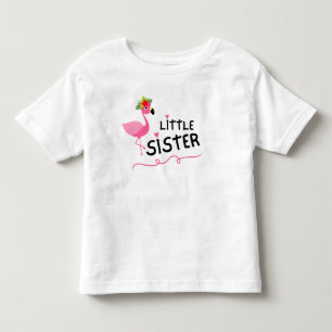 Niedlich Flamingo Little Sister Kleinkind T-shirt