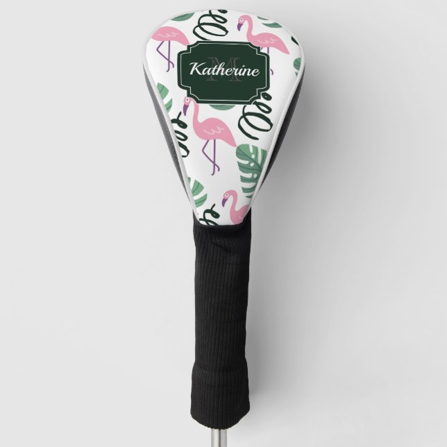 Niedlich Flamingo Muster Golf Headcover (Vorderseite)
