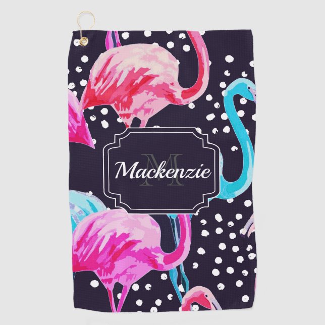 Niedlich Flamingo Muster Golfhandtuch (Vorderseite)