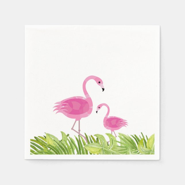 Niedlich Flamingo Party Napkins Serviette (Vorderseite)