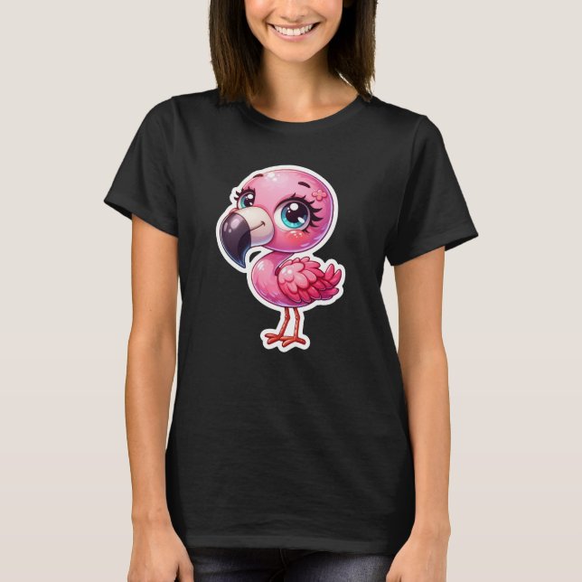 Niedlich Flamingo T-Shirt (Vorderseite)