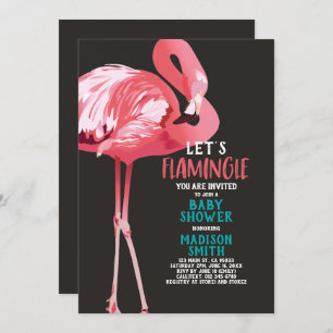 Niedlich Flamingo Tropical Let's Flamingle Baby Du Einladung