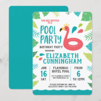 Niedlich Flamingo Tropical Pool Party Geburtstag