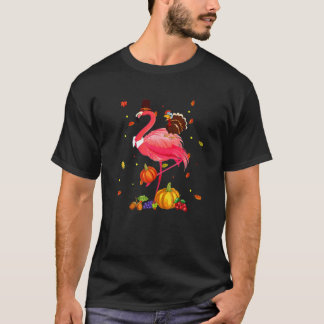 Niedlich Flamingo Turkey Pilgrim Erntedank Funny T T-Shirt