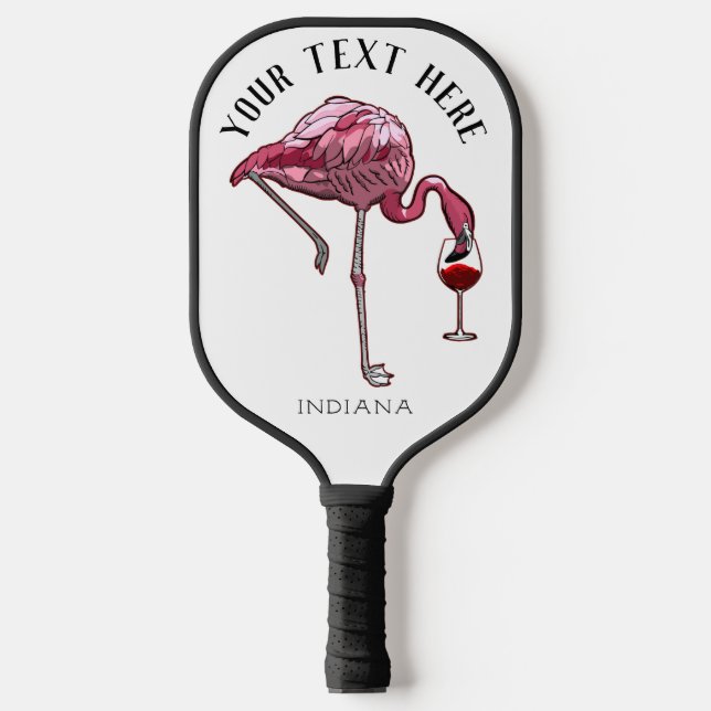 Niedlich Flamingo Wine Drinker Neue Geschenke Pickleball Schläger (Vorderseite)