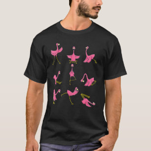 Niedlich Flamingo Yoga Bird Zen Übungsfan T-Shirt