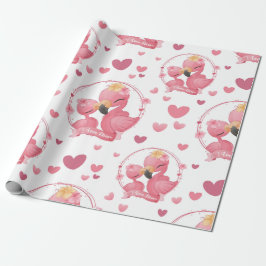 Niedlich Flamingos I Liebe Mama Geschenkpapier