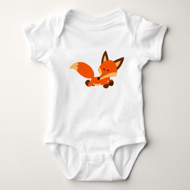 Niedlich Fleet Cartoon Fox Baby Bodysuit Strampler (Vorderseite)