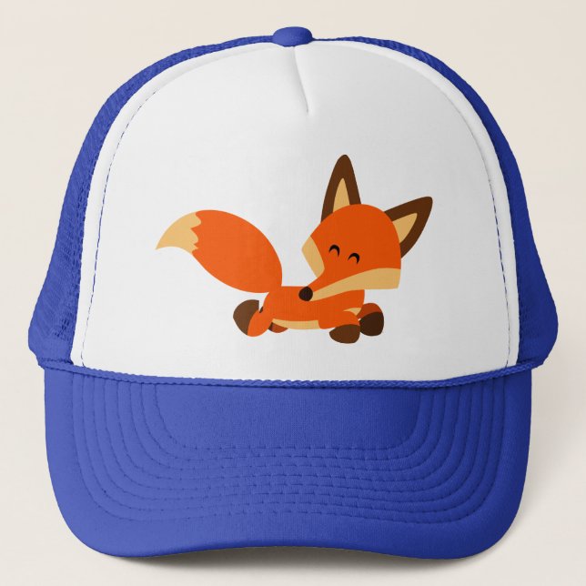 Niedlich Fleet Cartoon Fox Hat Truckerkappe (Vorderseite)