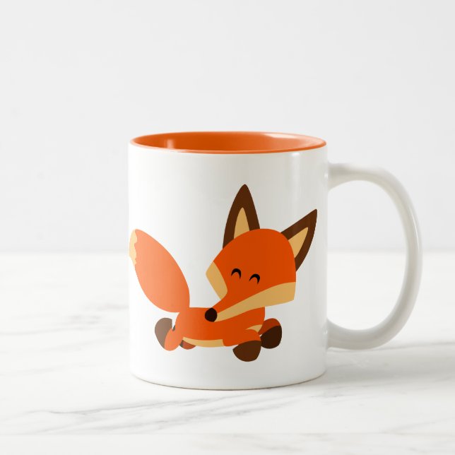 Niedlich Fleet Cartoon Fox Tasse (Rechts)