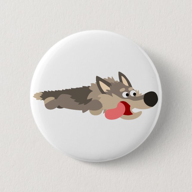 Niedlich Fleet Cartoon Wolf Button Abzeichen (Vorderseite)