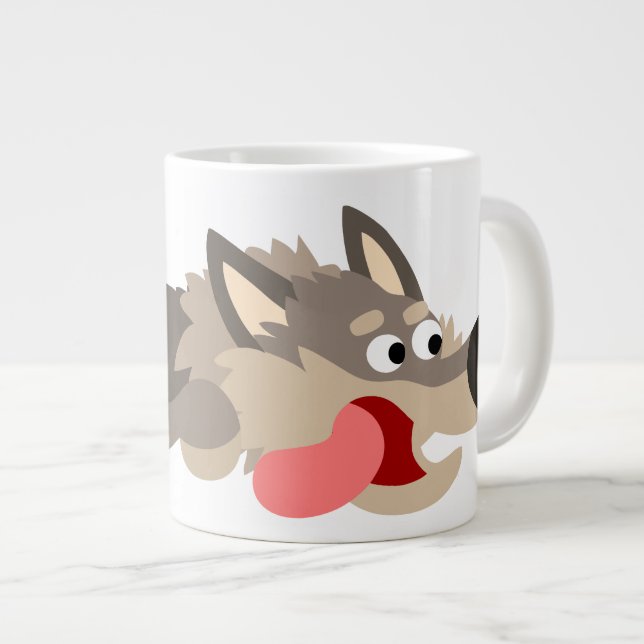 Niedlich Fleet Cartoon Wolf Jumbo Tasse (Vorderseite Rechts)