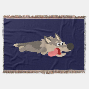 Niedlich Fleet Cartoon Wolf wirbelnd blanket Decke
