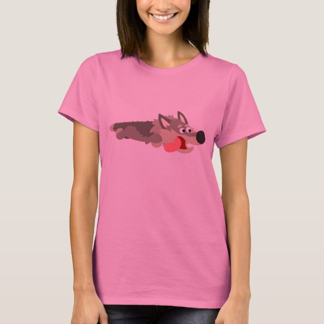 Niedlich Fleet Cartoon Wolf Women T - Shirt (Vorderseite)