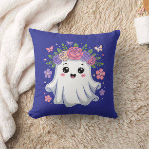 Niedlich Floral Ghost Kawaii Halloween Ghost Kissen