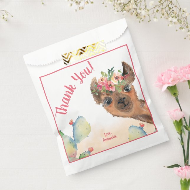 Niedlich Floral Llama Geschenktütchen (Versiegelt)