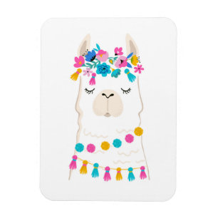 Niedlich Floral Llama Magnet