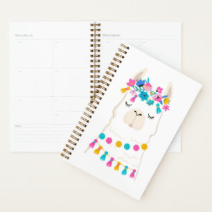 Niedlich Floral Llama Planer