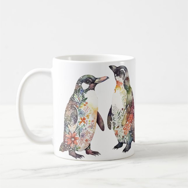 Niedlich Floral Penguin Kaffeetasse (Links)
