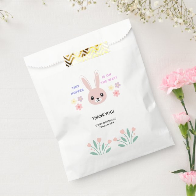 Niedlich Floral Tiny Hopper Bunny Baby Dusche Geschenktütchen (Versiegelt)