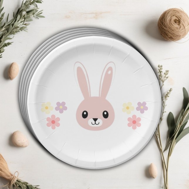 Niedlich Floral Tiny Hopper Bunny Baby Dusche Pappteller (Von Creator hochgeladen)