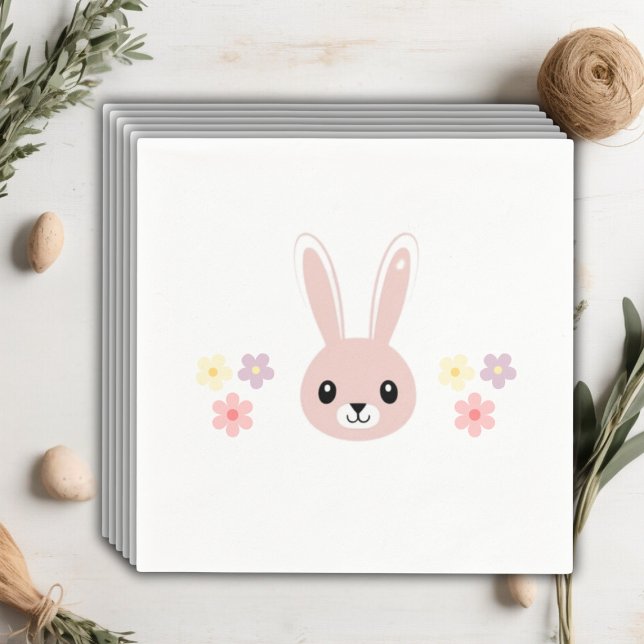 Niedlich Floral Tiny Hopper Bunny Baby Dusche Serviette (Von Creator hochgeladen)