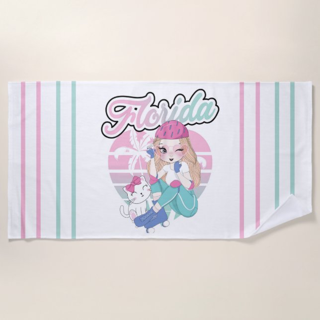 Niedlich Florida Girl Strandtuch (Vorderseite)