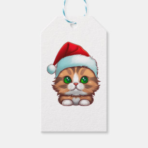 Niedlich Fluffy Munchkin Christmas Cat Classic T - Geschenkanhänger